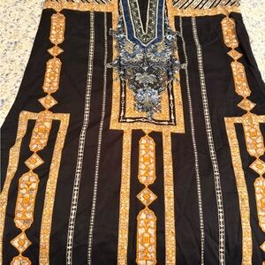 Elegant Black and Gold Embroidered Dress